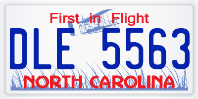 NC license plate DLE5563