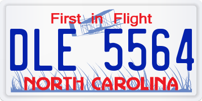 NC license plate DLE5564