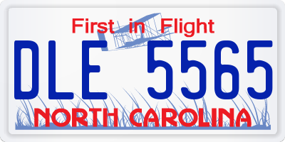 NC license plate DLE5565