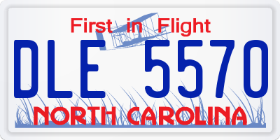 NC license plate DLE5570
