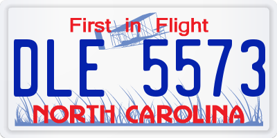 NC license plate DLE5573