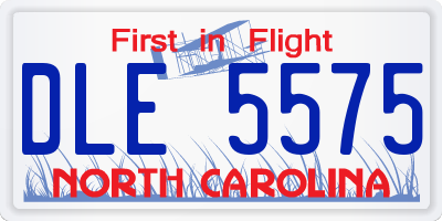 NC license plate DLE5575