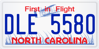 NC license plate DLE5580