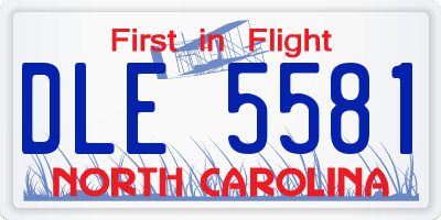 NC license plate DLE5581
