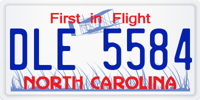 NC license plate DLE5584
