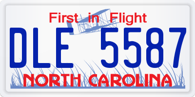 NC license plate DLE5587