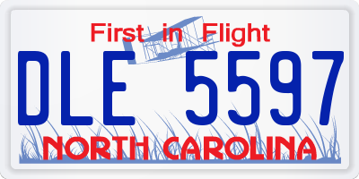 NC license plate DLE5597