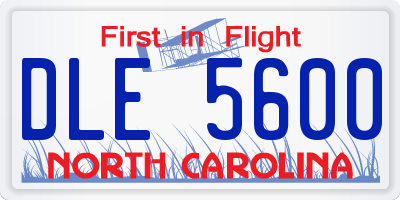 NC license plate DLE5600