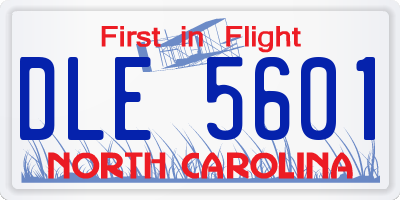 NC license plate DLE5601