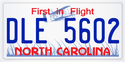NC license plate DLE5602