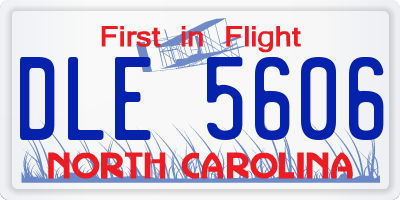 NC license plate DLE5606