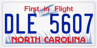 NC license plate DLE5607