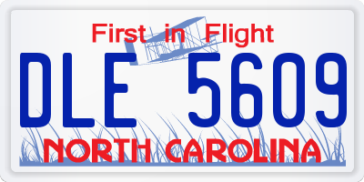 NC license plate DLE5609