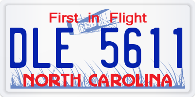 NC license plate DLE5611