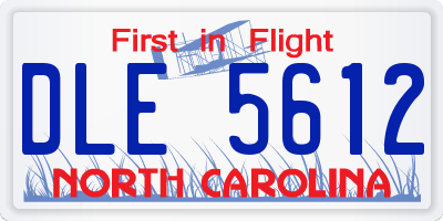 NC license plate DLE5612