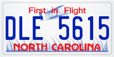 NC license plate DLE5615