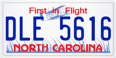 NC license plate DLE5616