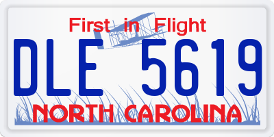 NC license plate DLE5619