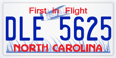 NC license plate DLE5625