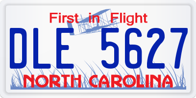 NC license plate DLE5627