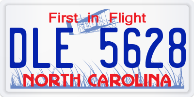 NC license plate DLE5628