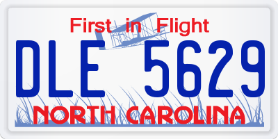 NC license plate DLE5629