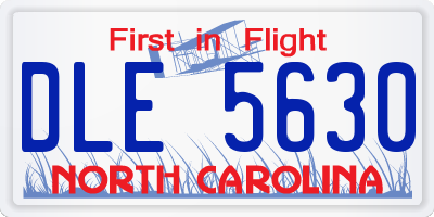NC license plate DLE5630