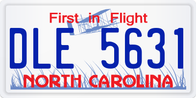 NC license plate DLE5631