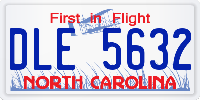NC license plate DLE5632