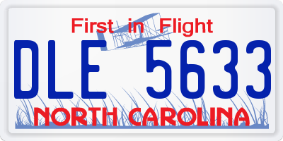 NC license plate DLE5633