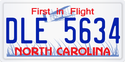 NC license plate DLE5634