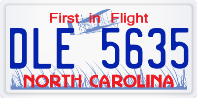 NC license plate DLE5635