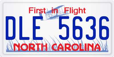 NC license plate DLE5636