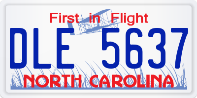 NC license plate DLE5637