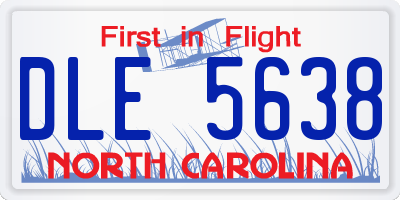 NC license plate DLE5638