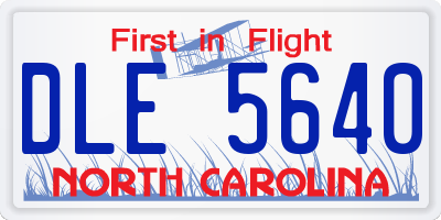 NC license plate DLE5640