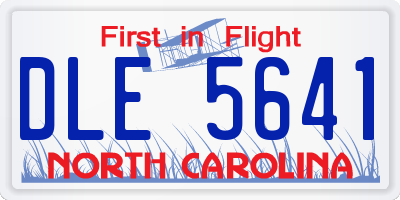 NC license plate DLE5641