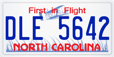 NC license plate DLE5642