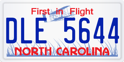 NC license plate DLE5644
