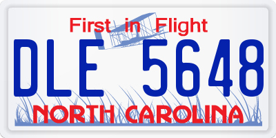 NC license plate DLE5648