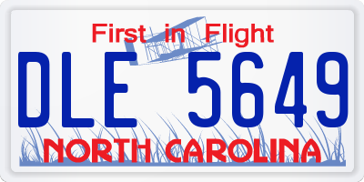 NC license plate DLE5649