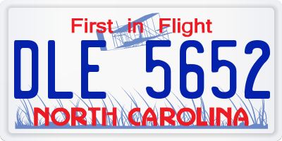 NC license plate DLE5652