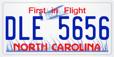 NC license plate DLE5656