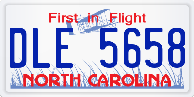 NC license plate DLE5658