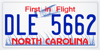 NC license plate DLE5662