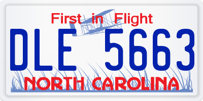 NC license plate DLE5663