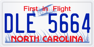 NC license plate DLE5664