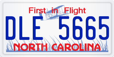 NC license plate DLE5665