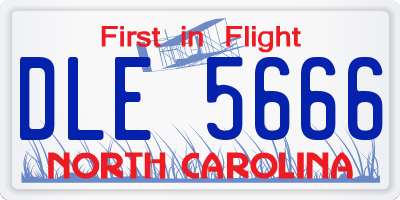 NC license plate DLE5666