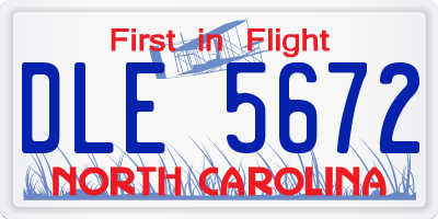 NC license plate DLE5672